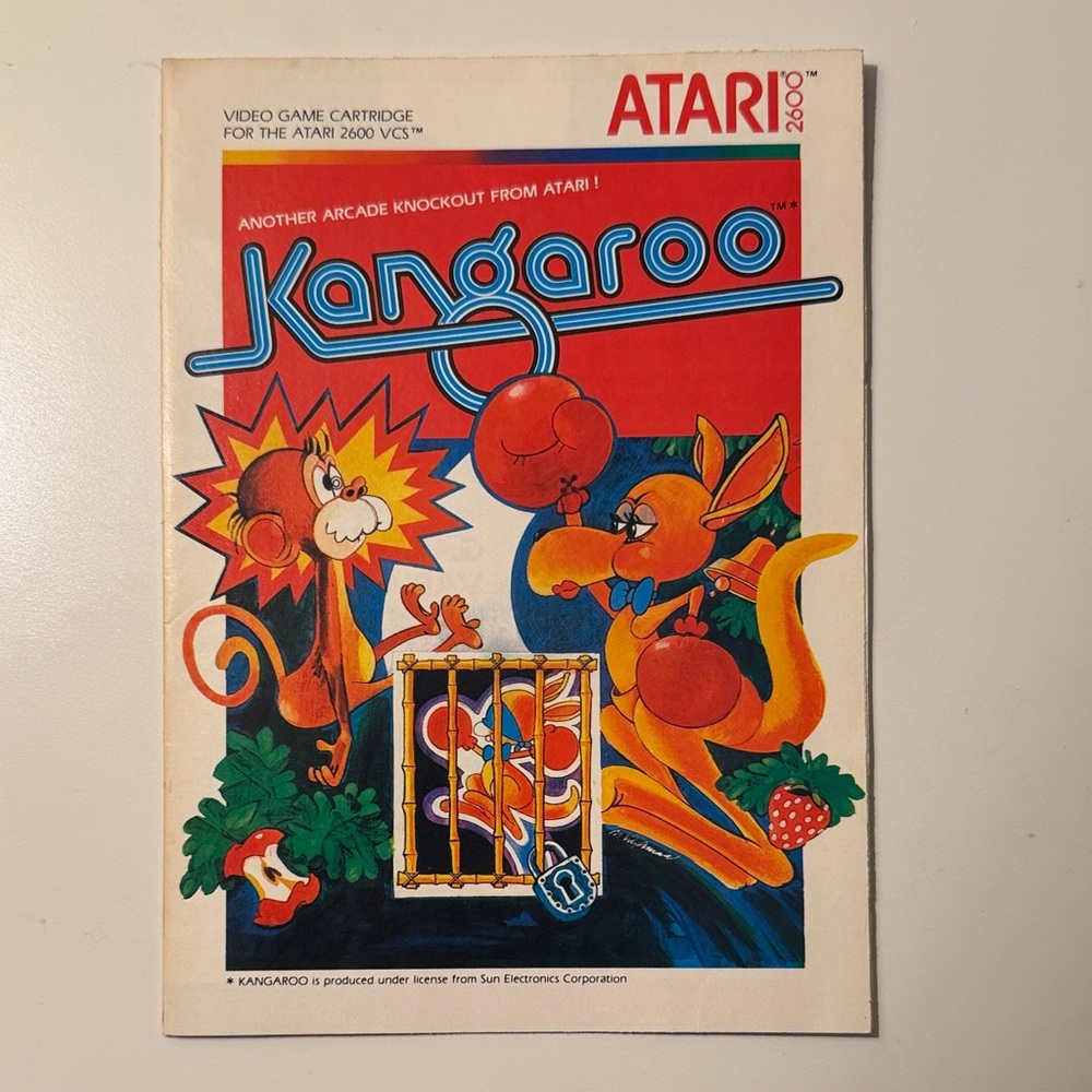 Vintage Atari 2600 Kangaroo Video Game Manual
